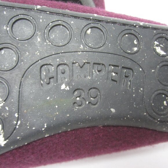 Camper VGUC Wabi One Wool Slippers 39 US 8.5 Purple Plum Speckled Rubber Outsole - Picture 10 of 11